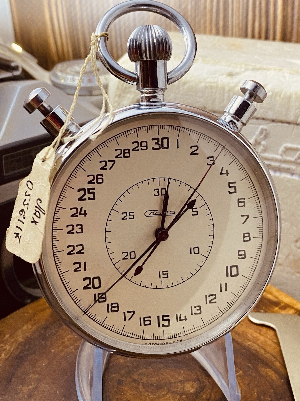 1960s SLAVA Soviet SPLIT CHRONOMETER stopwatch stop watch #8355