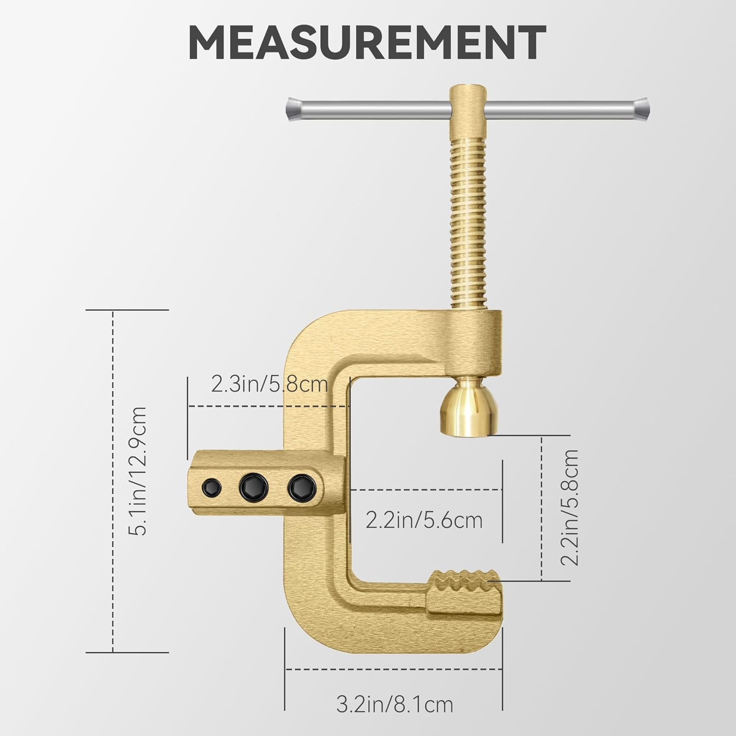 Welding Ground Clamp, Solid Brass Heavy Duty Screw-Lock C-Style Earth Clamp, 400