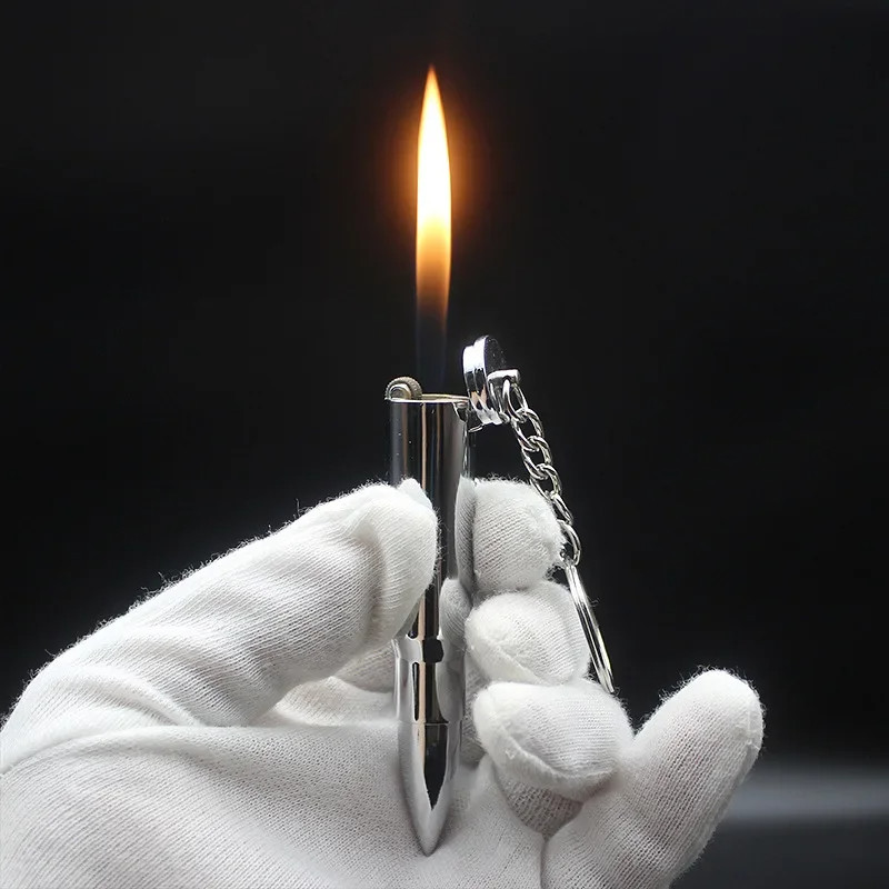 Creative Metal Cigarette Lighter Bullet-shaped Refillable Butane Gas Lighter