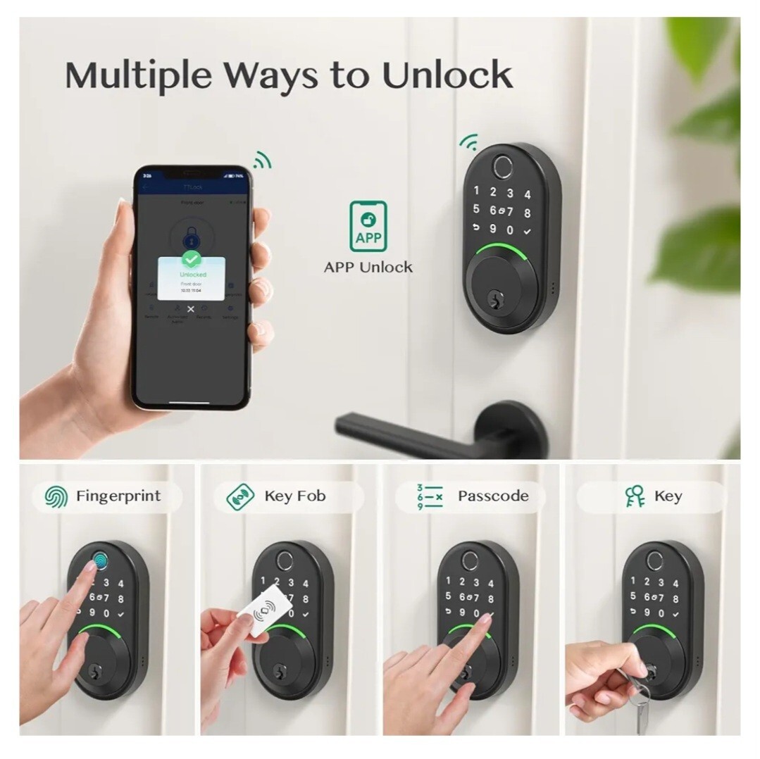 Smart Lock for Front Door Keyless Entry Door Lock Deadbolt with App Control
