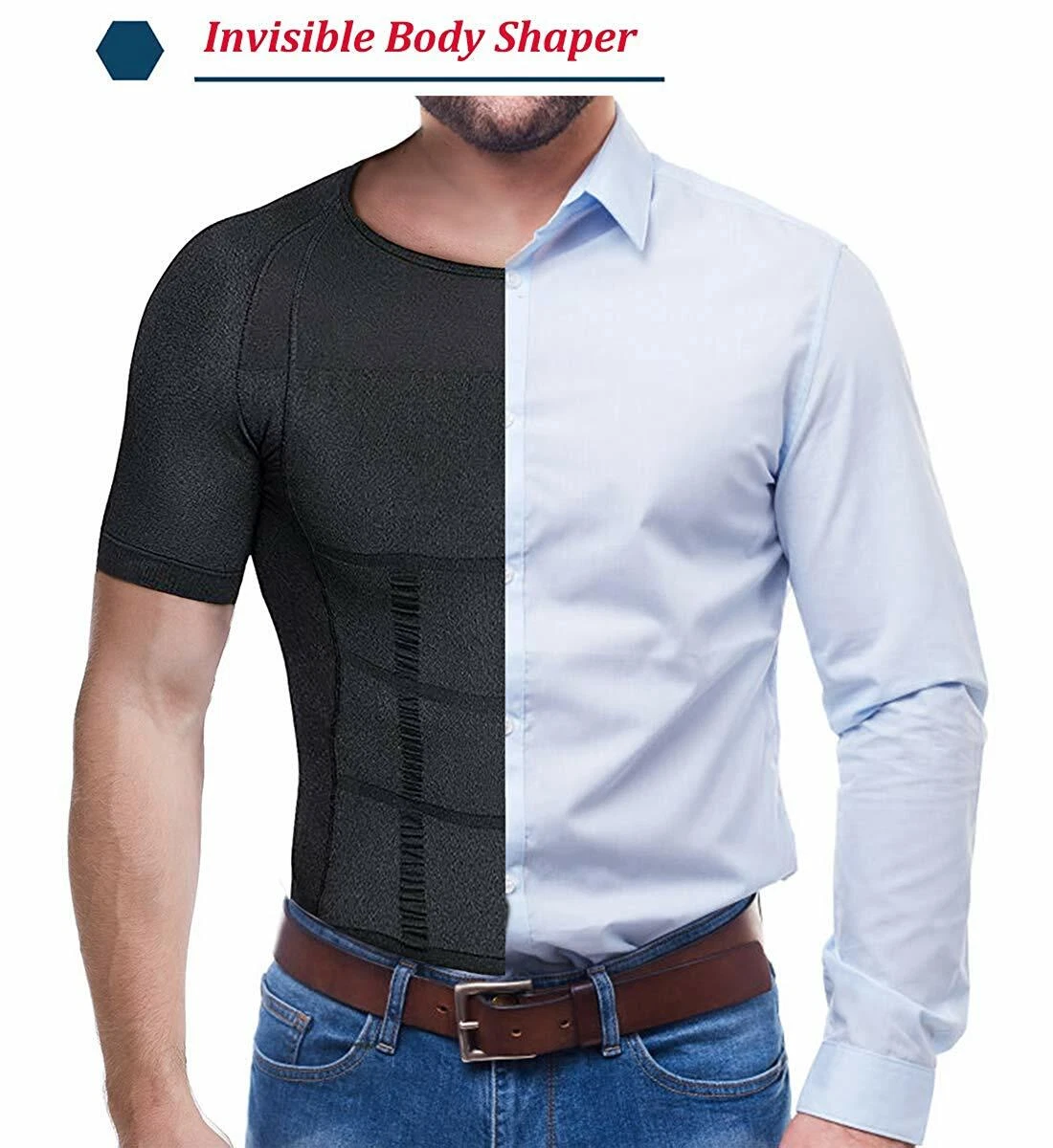 US Gynecomastia Compression Shirt Slimming Men Shapewear to Hide Man Boobs Moobs