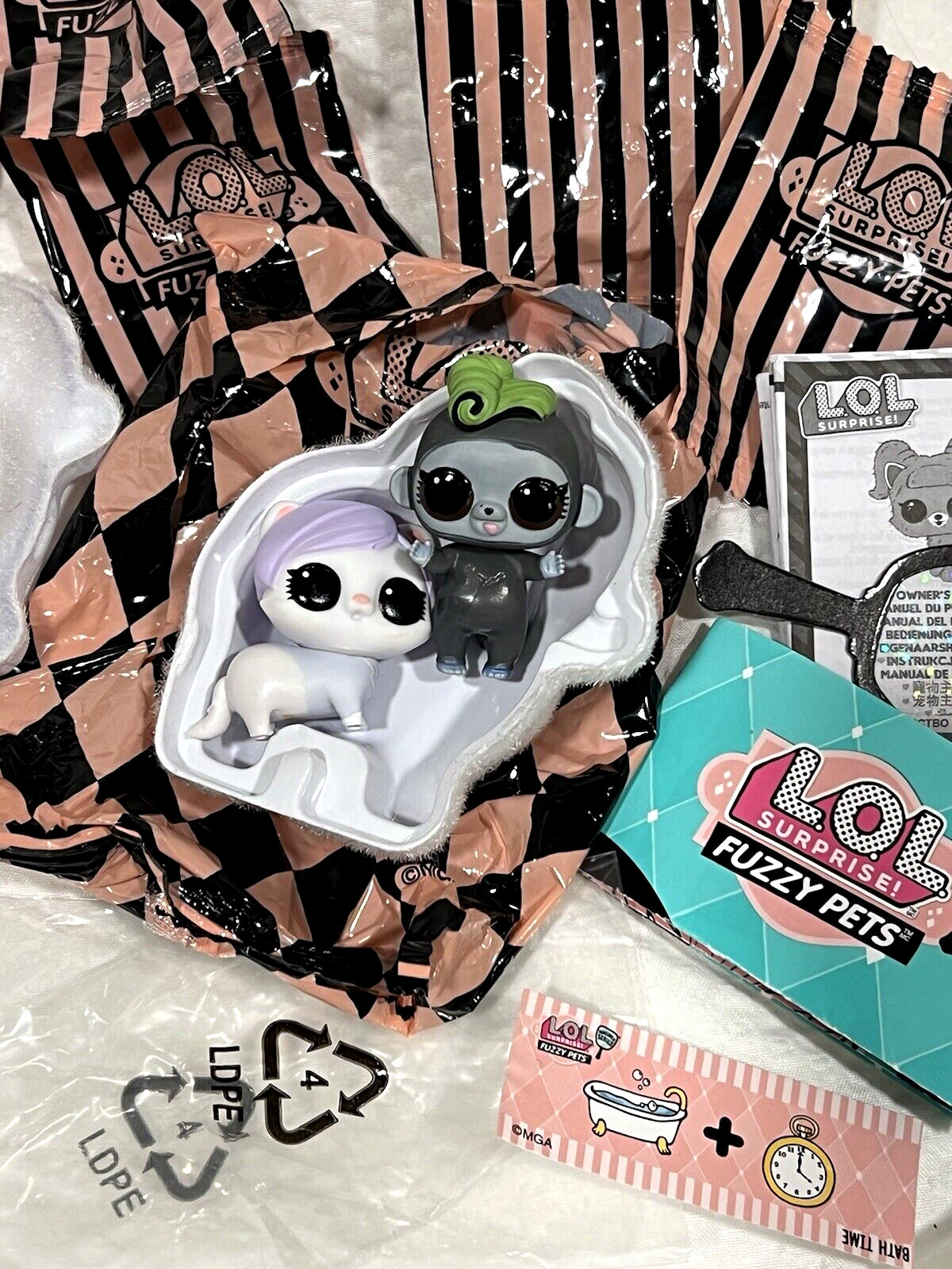 LOL Surprise Fuzzy Pets BHADDIE MONKEY & GREAT FERRET Surprise Bag Ultra RARE