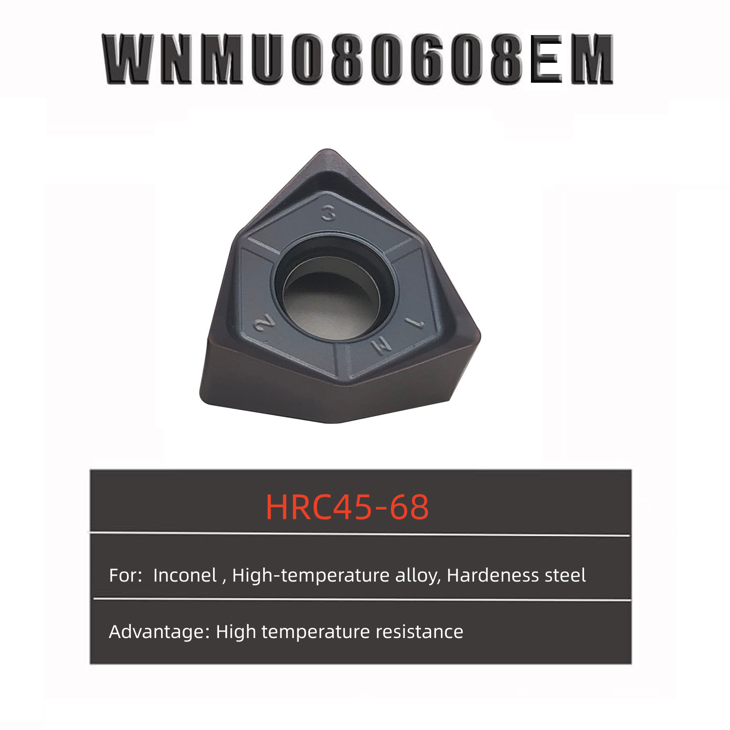 WNMU080608 Fast Feed Square Milling Grain Inserts for MFWN Milling Cutter