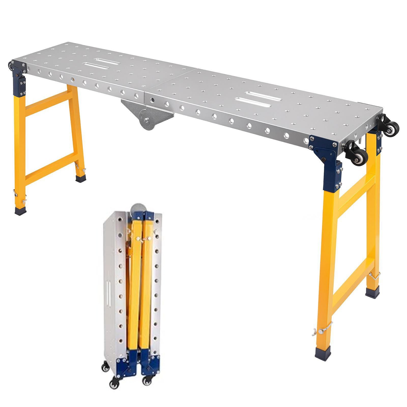 2200lbs Portable Folding Welding Table Workbench with 5 Level Adjustable Height