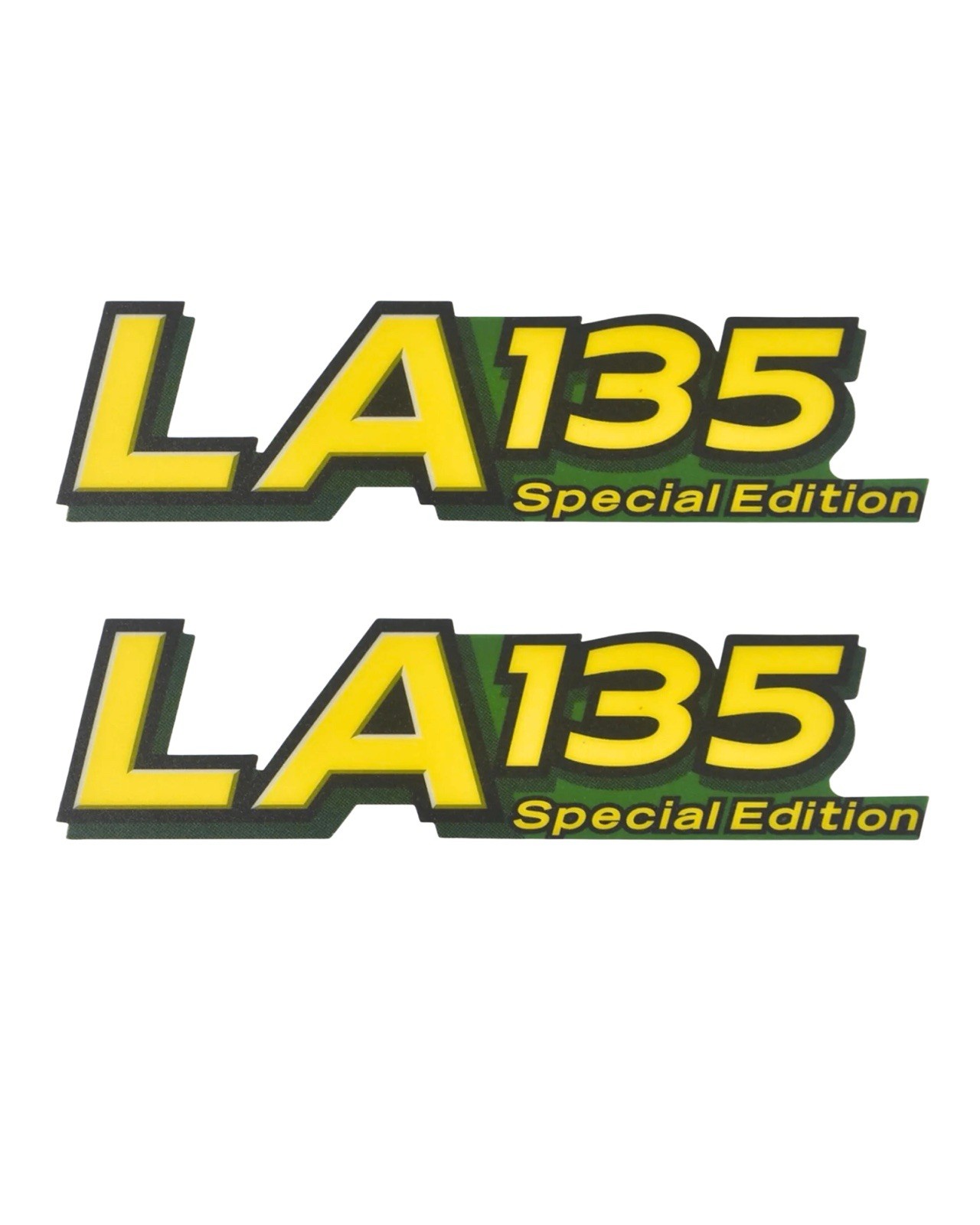 TWO Decals. LA135 Special Edition Tractor John Deere Laminated Vinyl USA MADE