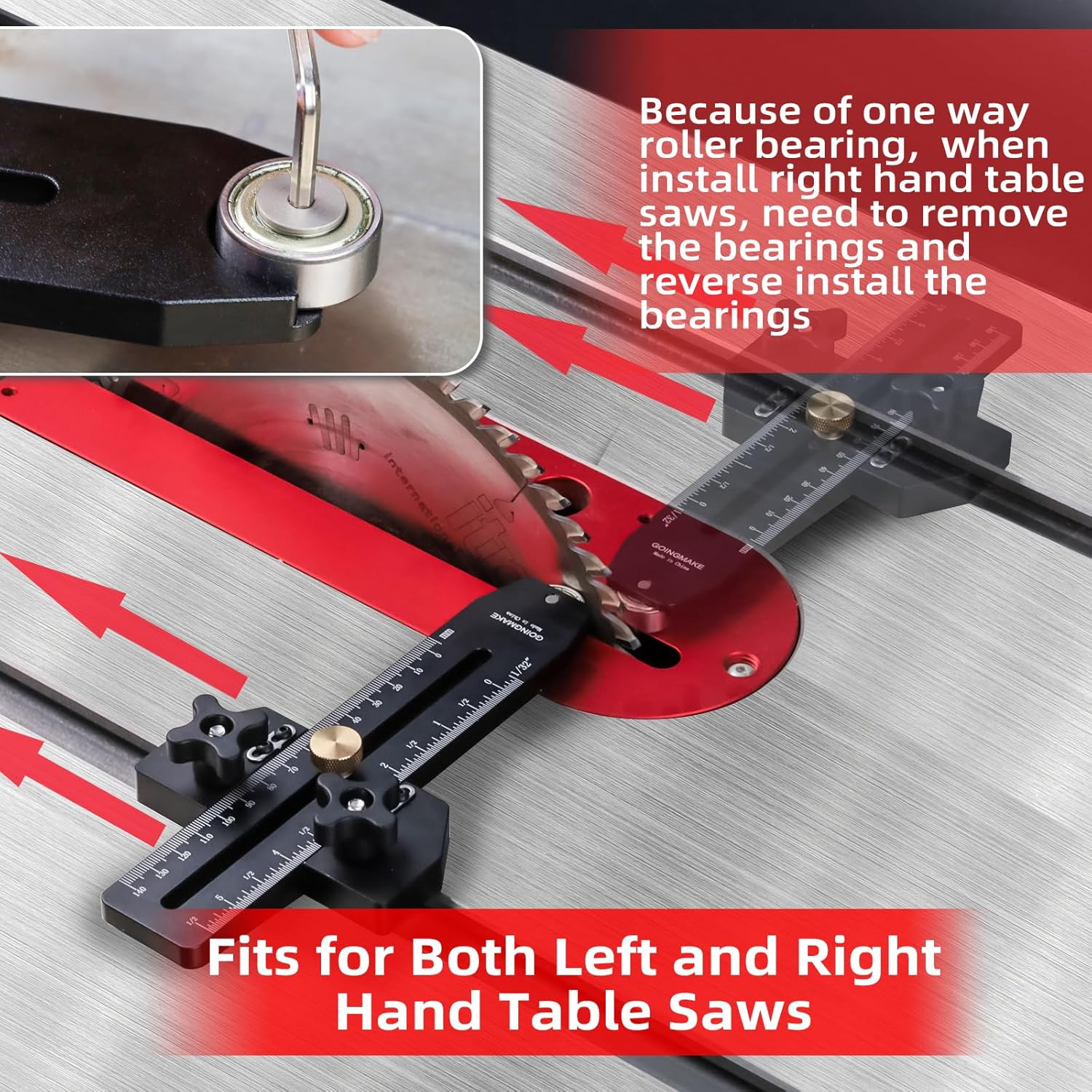 GOINGMAKE Thin Rip Jig Table Saw Jig Guide for Making Repetitive Narrow Thin Str