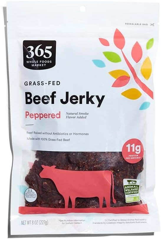 , Grass-Fed Beef Jerky, Peppered, Natural Smoke