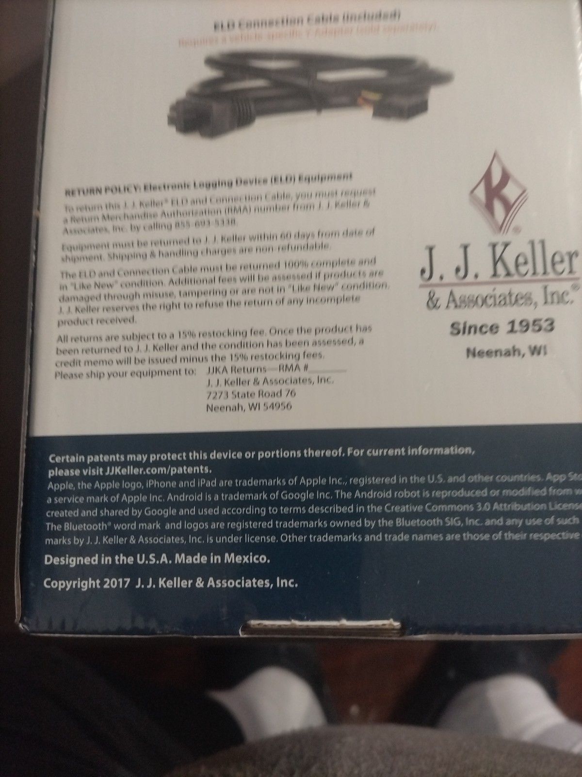 J.J. KELLER ELD ELOG ELECTRONIC LOGGING DEVICE