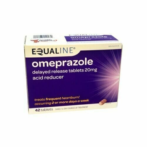 NEW SEALED EQUALINE OMEPRAZOLE 20 MG 42 TABLETS ACID REDUCER  11/26 FREE SHIP US