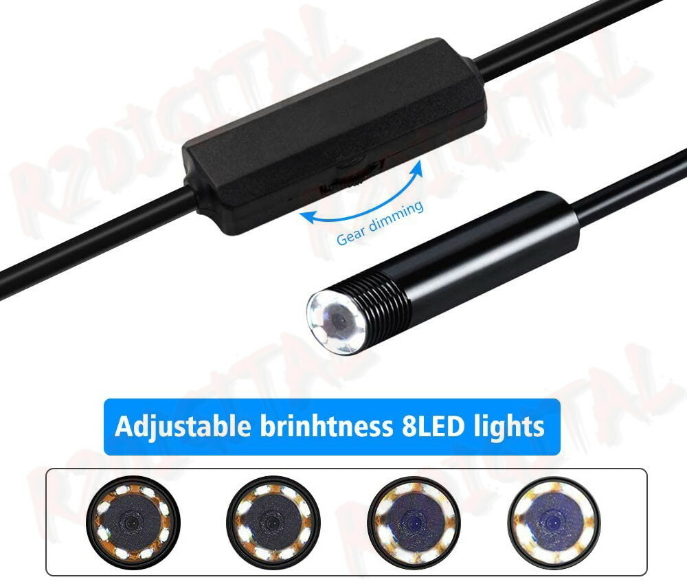 FLEXIBLE CAMERA 2Mt LED ENDOSCOPE CAMERA WATERPROOF INSPECTION