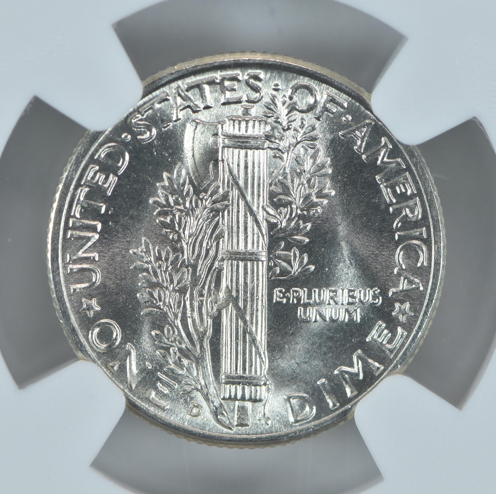1945-D Mercury Dime MS64 FB NGC Brown Label
