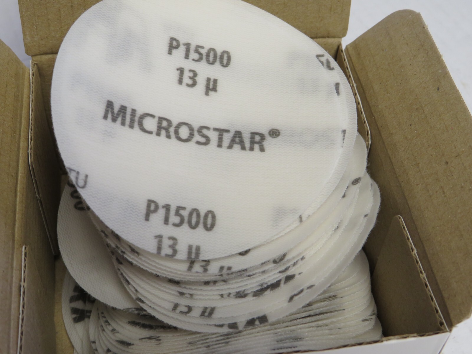 50 ) MIRKA FM-608-1500 MICROSTAR 3" FILM BACKED GRIP DISC 1500 GRIT  *AUTOBODY*