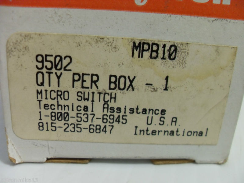 *** NEW IN BOX *** HONEYWELL MICRO SWITCH MPB10 MICROSWITCH BASE