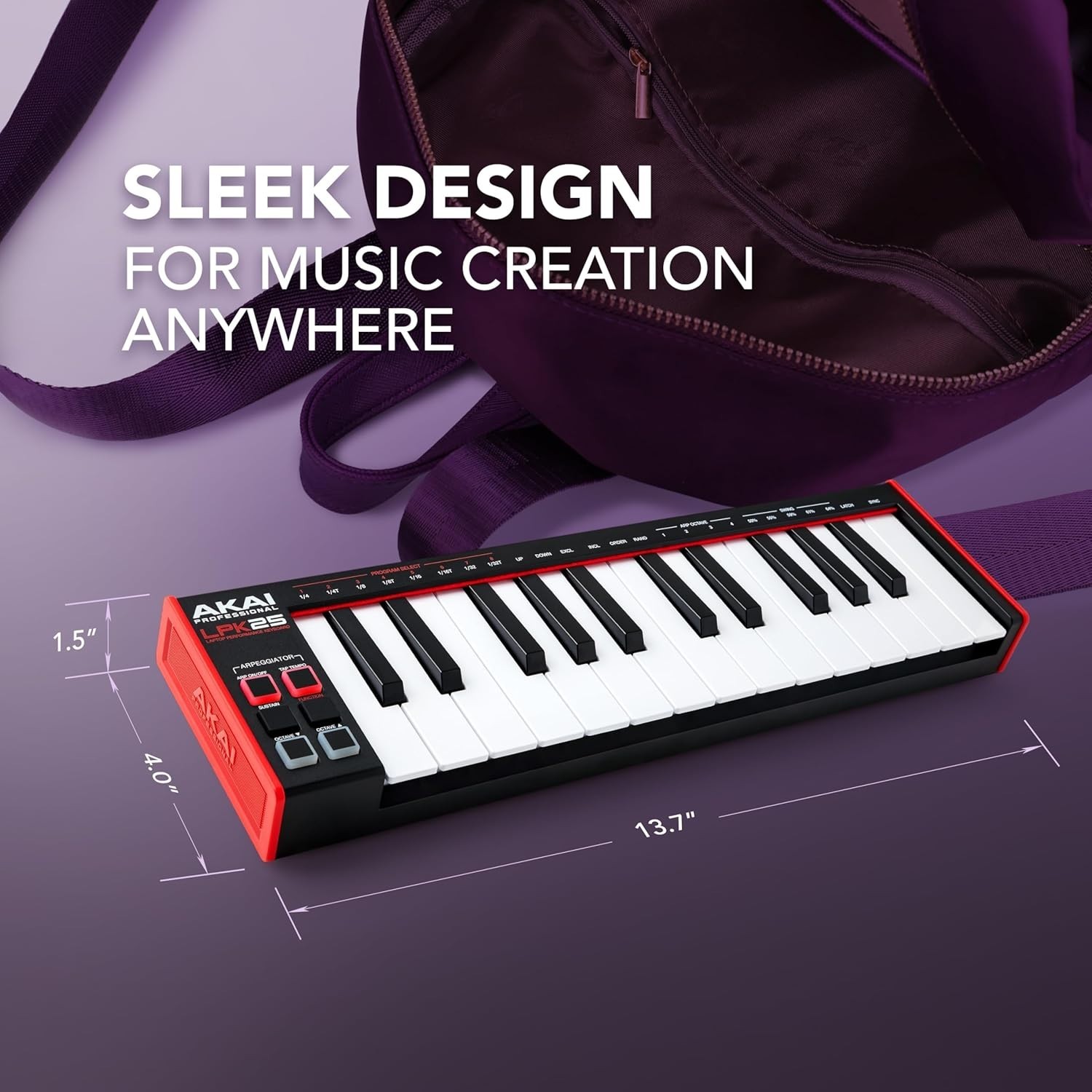 25-Key USB MIDI Keyboard Controller, Black