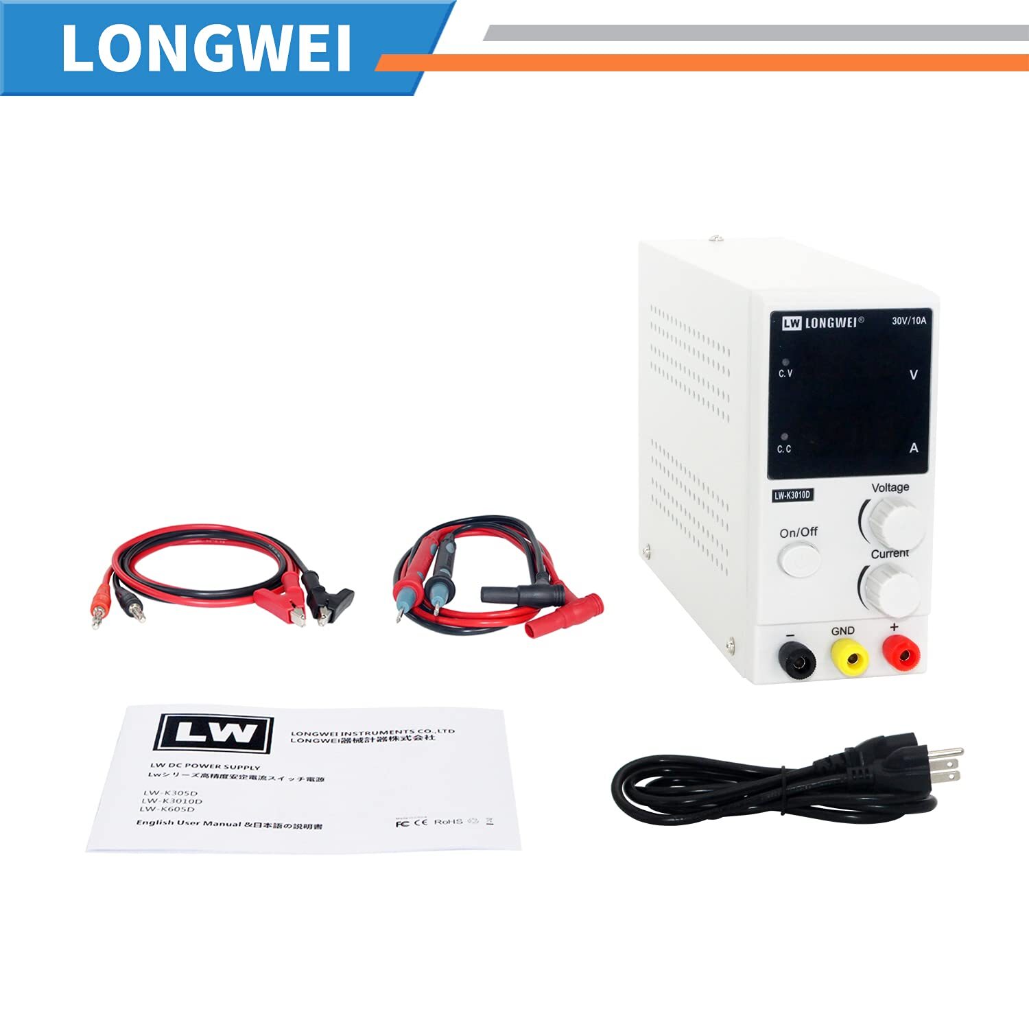 Longwei K3010d Dc Power Supply 30V 10A Adjustable High Precision Display