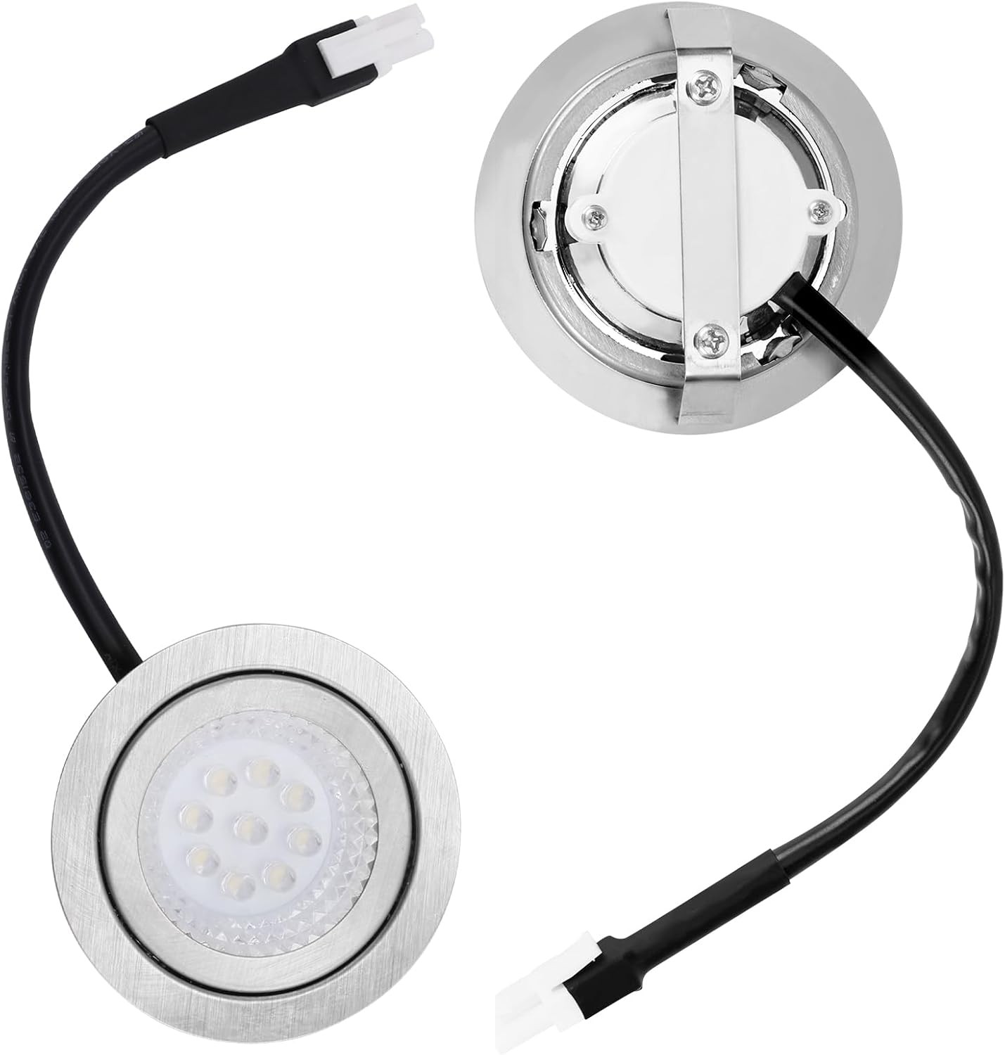 2pcs Range Hood Light Bulbs, Stainless Steel Range Hood LED Light Recessed Ki