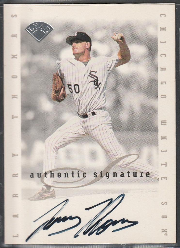 284,1996 Leaf Signature, Original Autograph of Larry Thomas, White Sox
