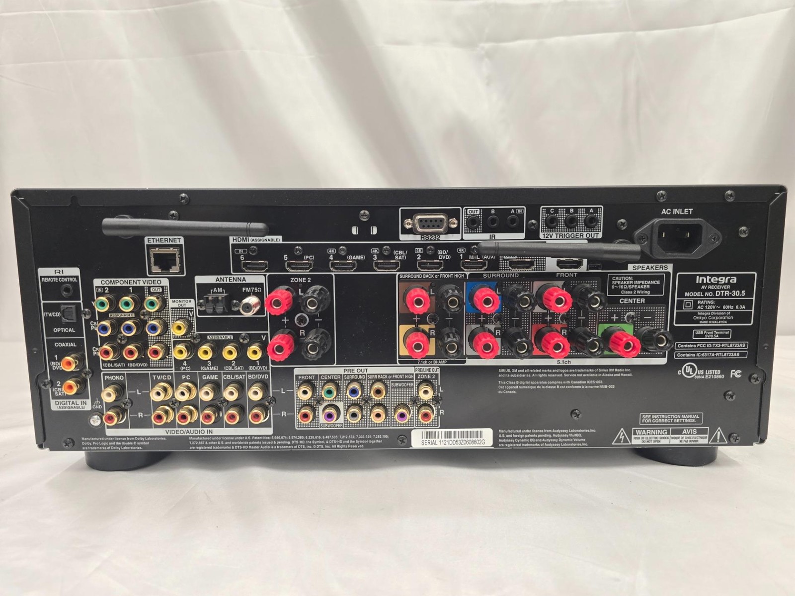 Integra DTR-30.5 7.2 AV Receiver Tested Working Good Condition
