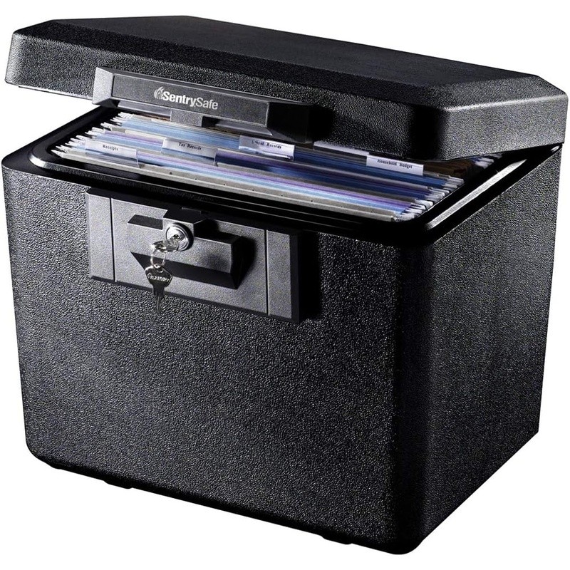 Fireproof Lock Box Documents & Valuables Secure File Storage W/ Key Lock New
