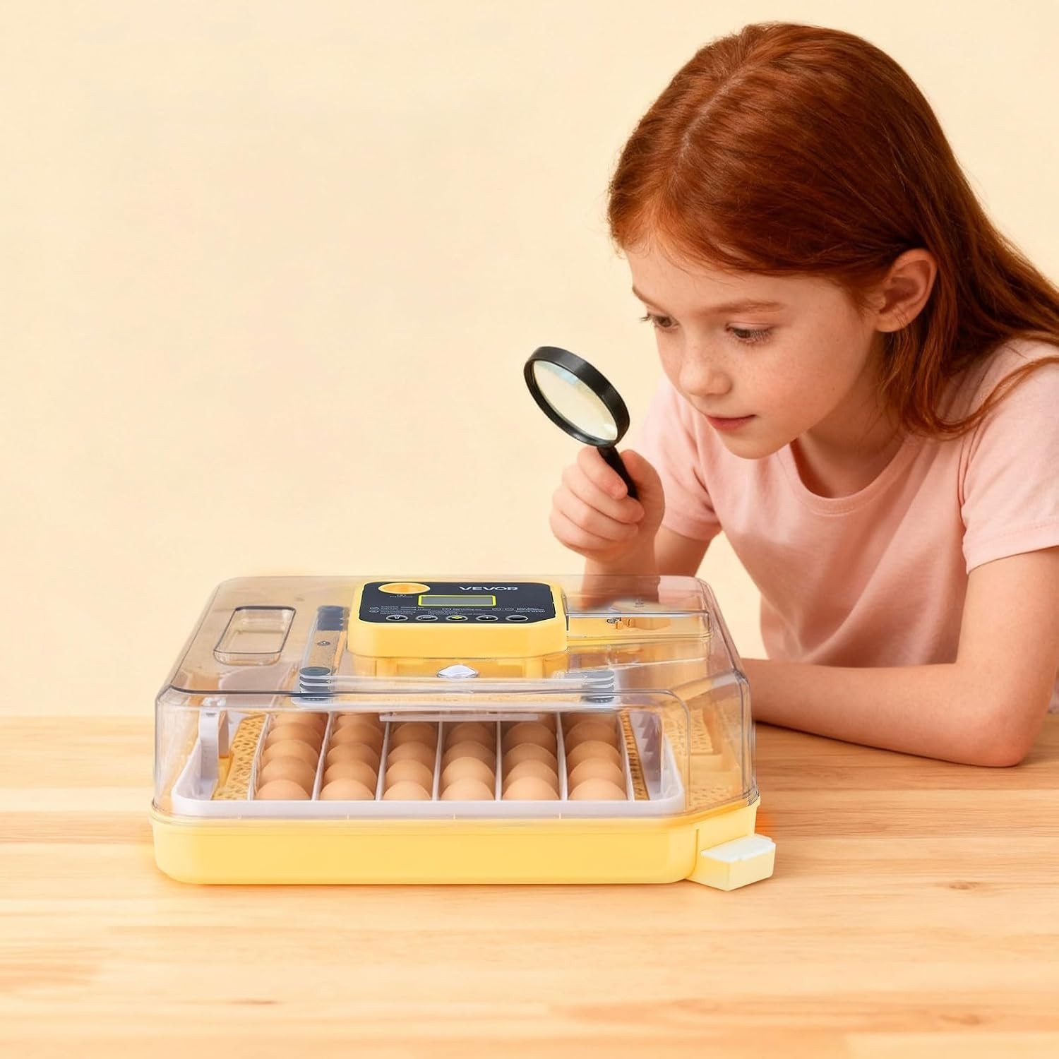 Efficient 48 Egg Poultry Incubator with 360° Clear Window & Stable Design