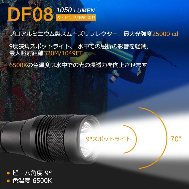 SecurityIng Waterproof 1000 Lumens LED Diving Flashlight Underwater 150m Super