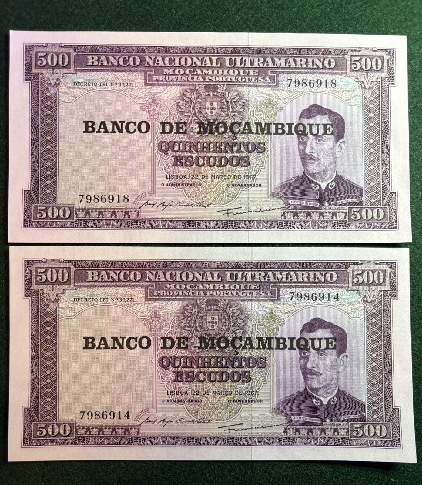 1967/1976 500 Escudos Mozambique Uncirculated