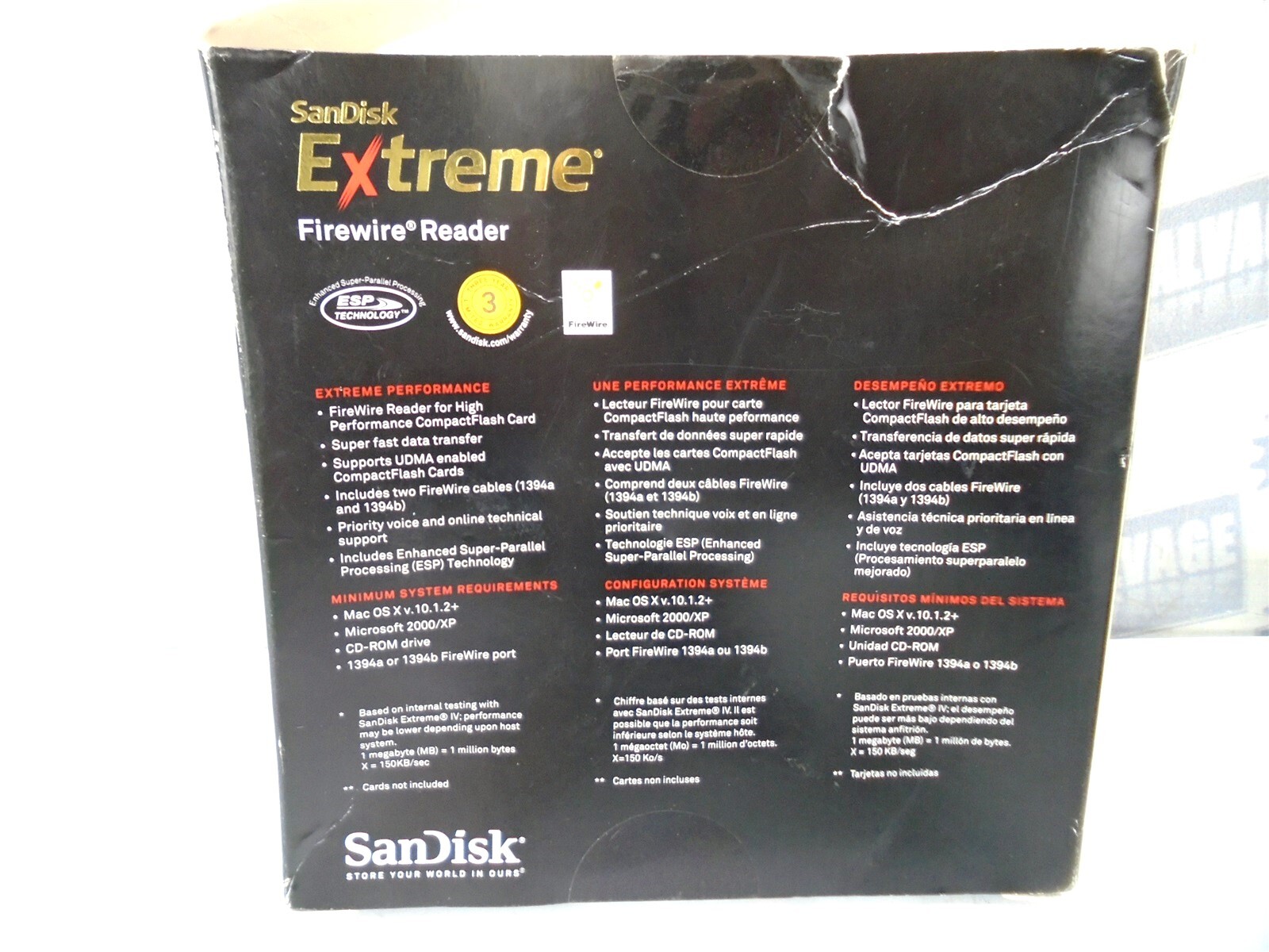 SANDISK - SDDRX4-CF-901 - EXTREME - Firewire CompactFlash READER - (NEW in BOX)