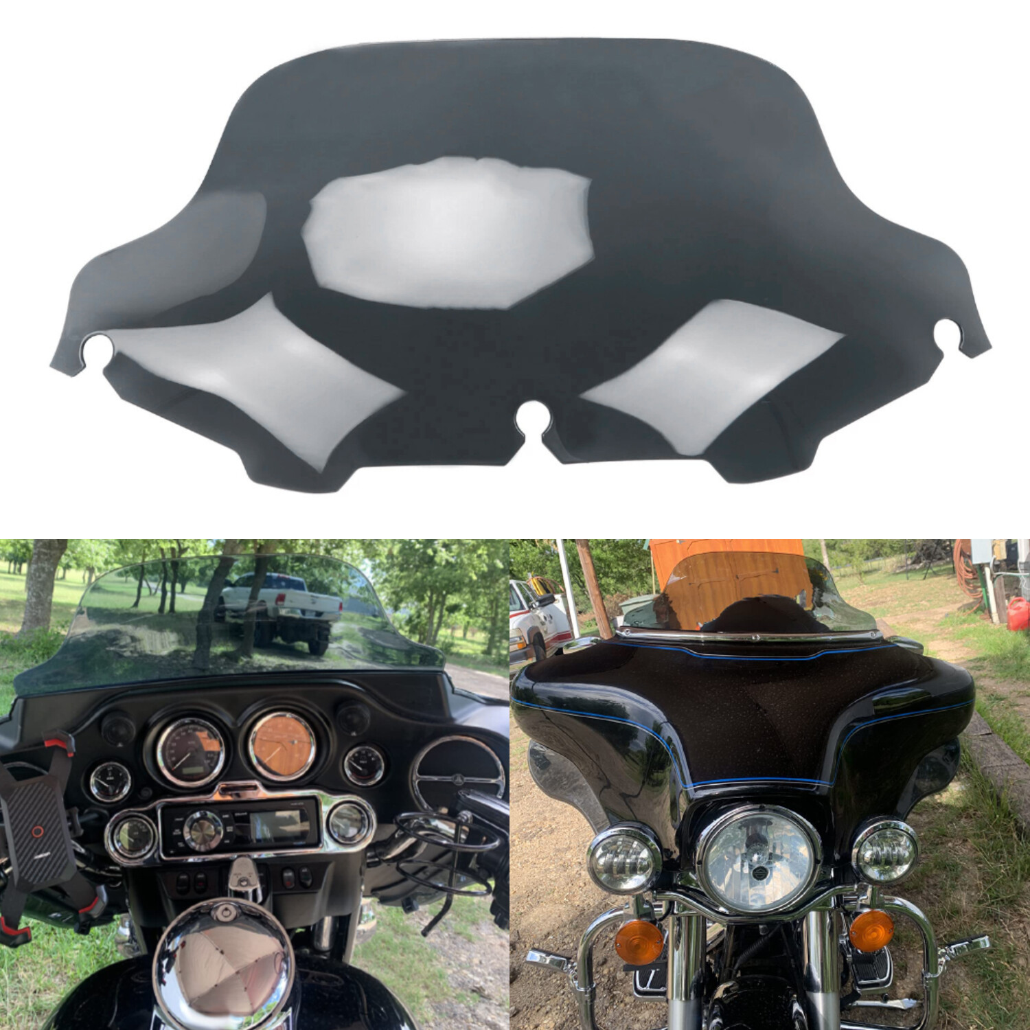 Grey 8'' Windshield Windscreen for 1996-2013 Harley Electra Street Glide FLHT