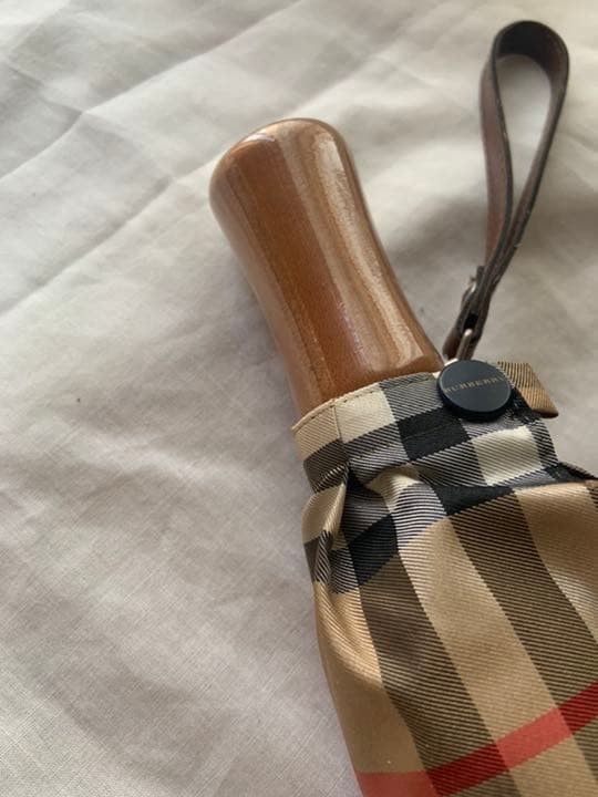 Burberry Folding Umbrella Vintage Check Pattern Compact Windproof Authentic