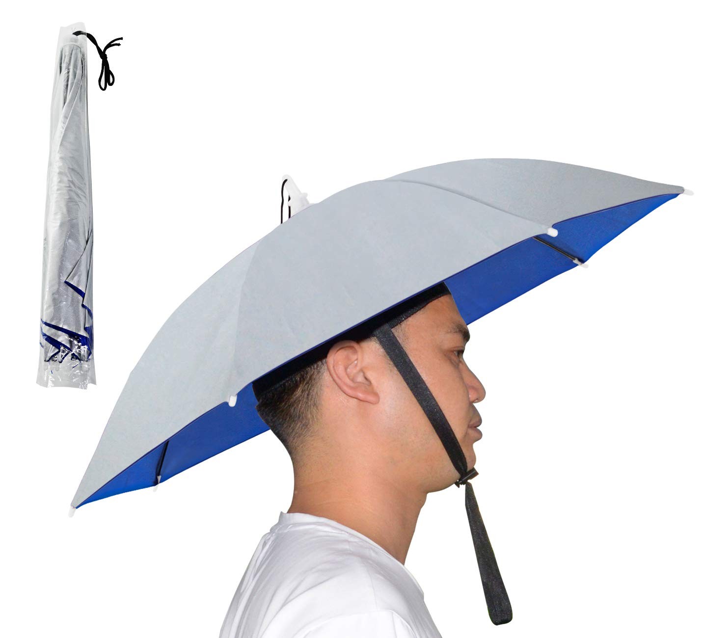 Umbrella Hat, 25 inch Hands Free Umbrella Cap for Adults and Kids, Fishing Go...