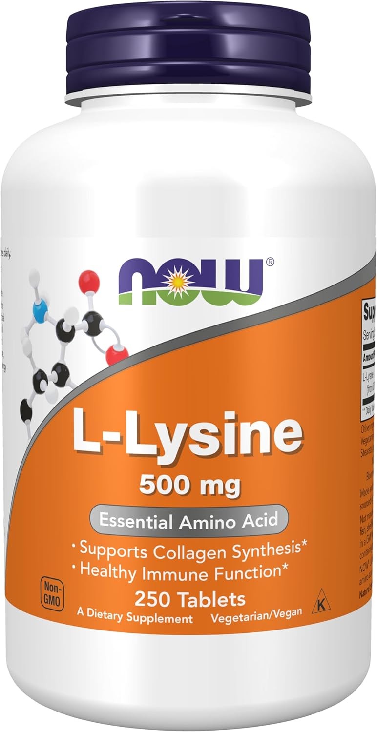 NOW Supplements, L-Lysine (L-Lysine Hydrochloride) 500 250 Count (Pack of 1)