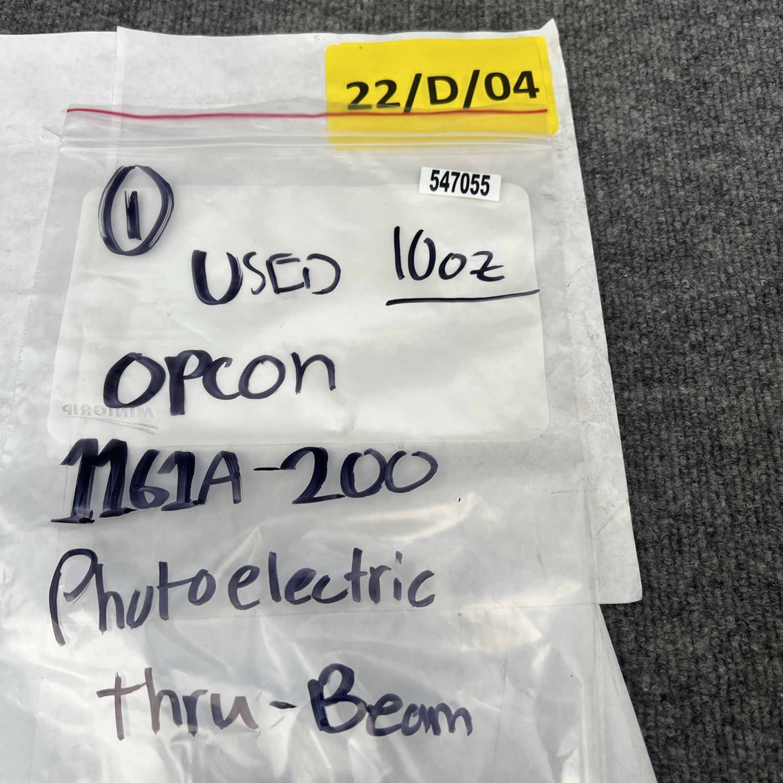 Opcon 1161A-200 Photoelectric Thru-Beam Sensor USED