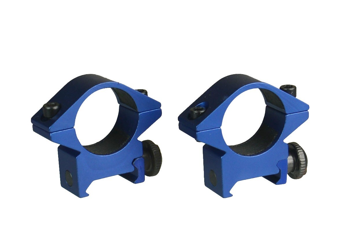 Blue Anodized 2 PCS Low Profile 1" Scope Ring Weaver Mount For 1" Tube Optics