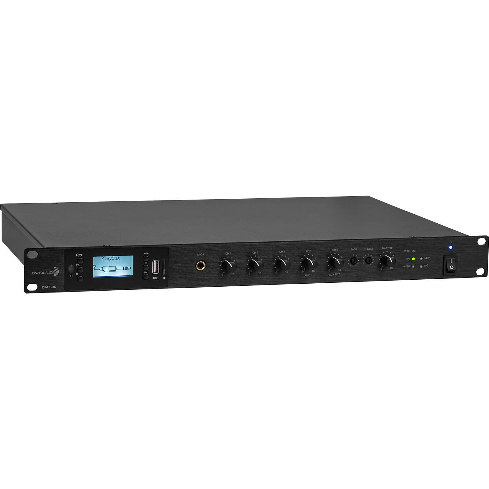 Dayton Audio DA650D Commercial Audio Amplifier 650W 70V/ 100V/ 4 Ohm Mixer - 4 M