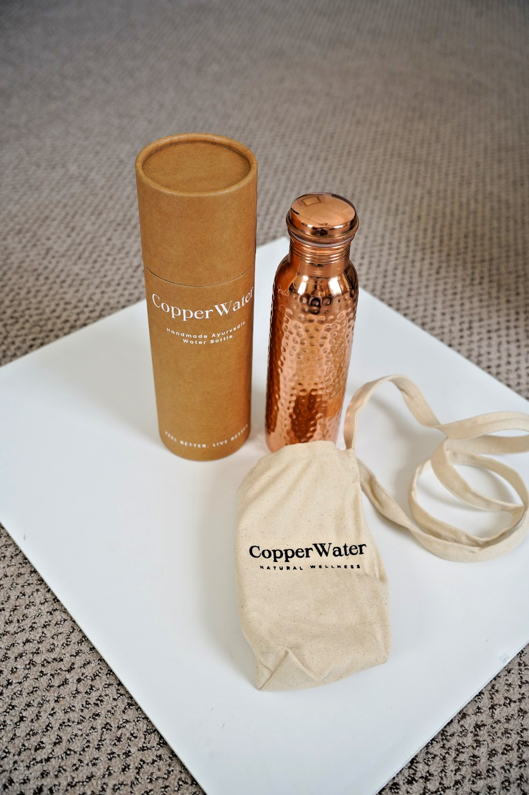 Handmade Polished Pure Copper Ayurvedic 32oz Pure Copper Water Bottle
