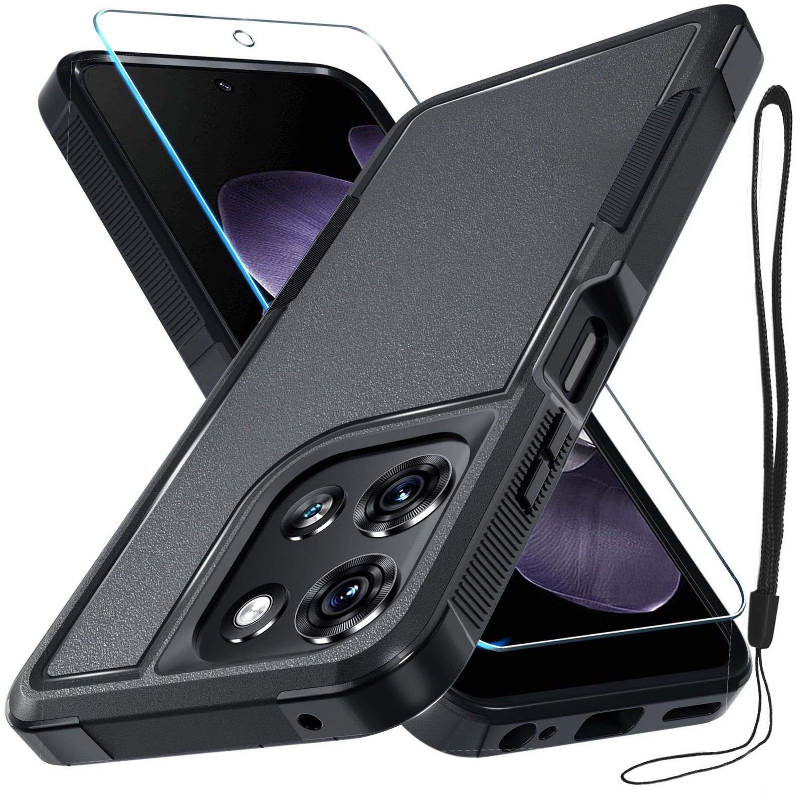 RMOCR for Moto G 5G 2025 Case, Full Body Heavy G 2025, Black Matte