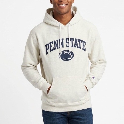 Penn State Nittany Lions Hoodie Mens Large White Champion Fleece Kangaroo Pocket