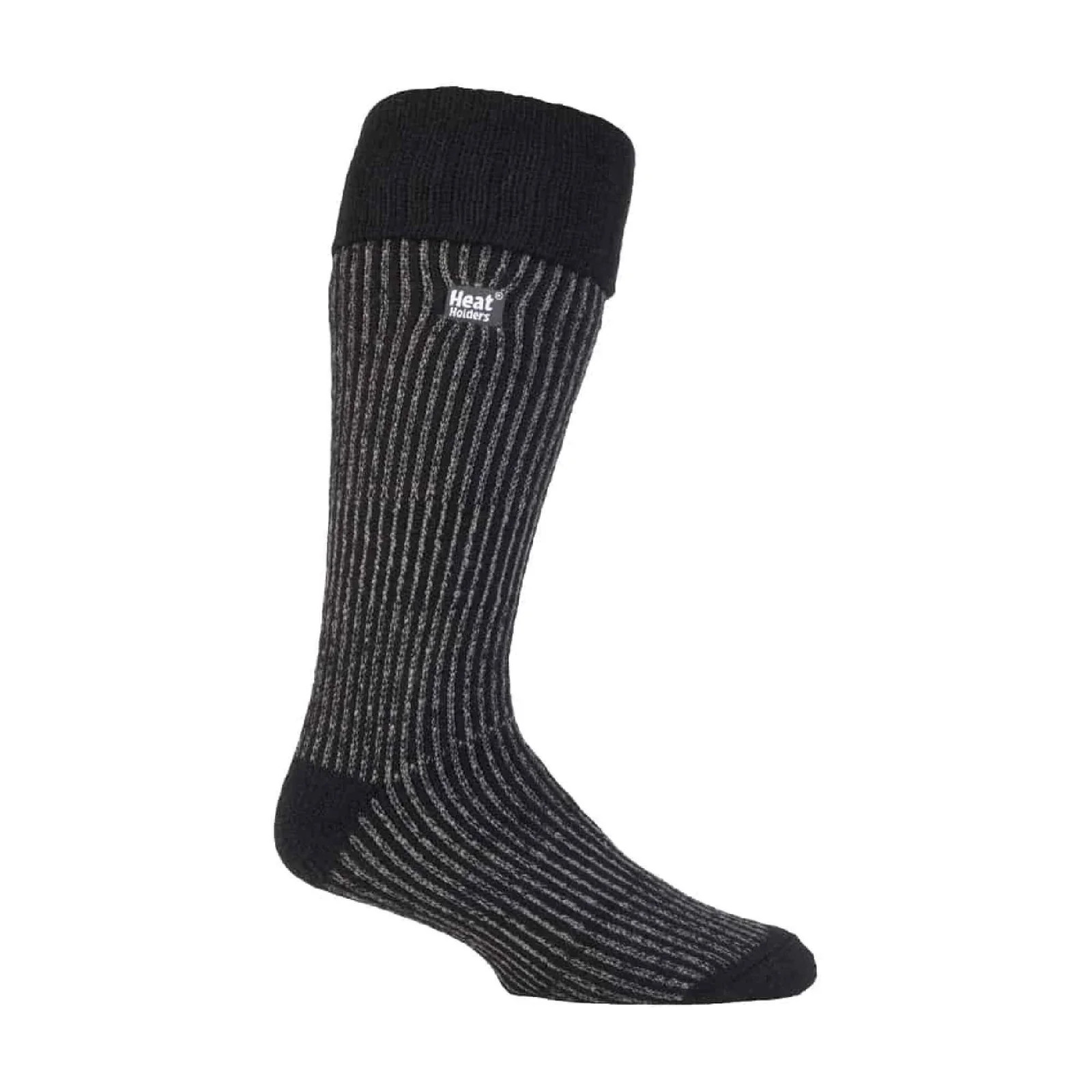 Heat Holders - Mens Winter Cuffed Thermal Ribbed Wellington Boot Socks 7-12 US