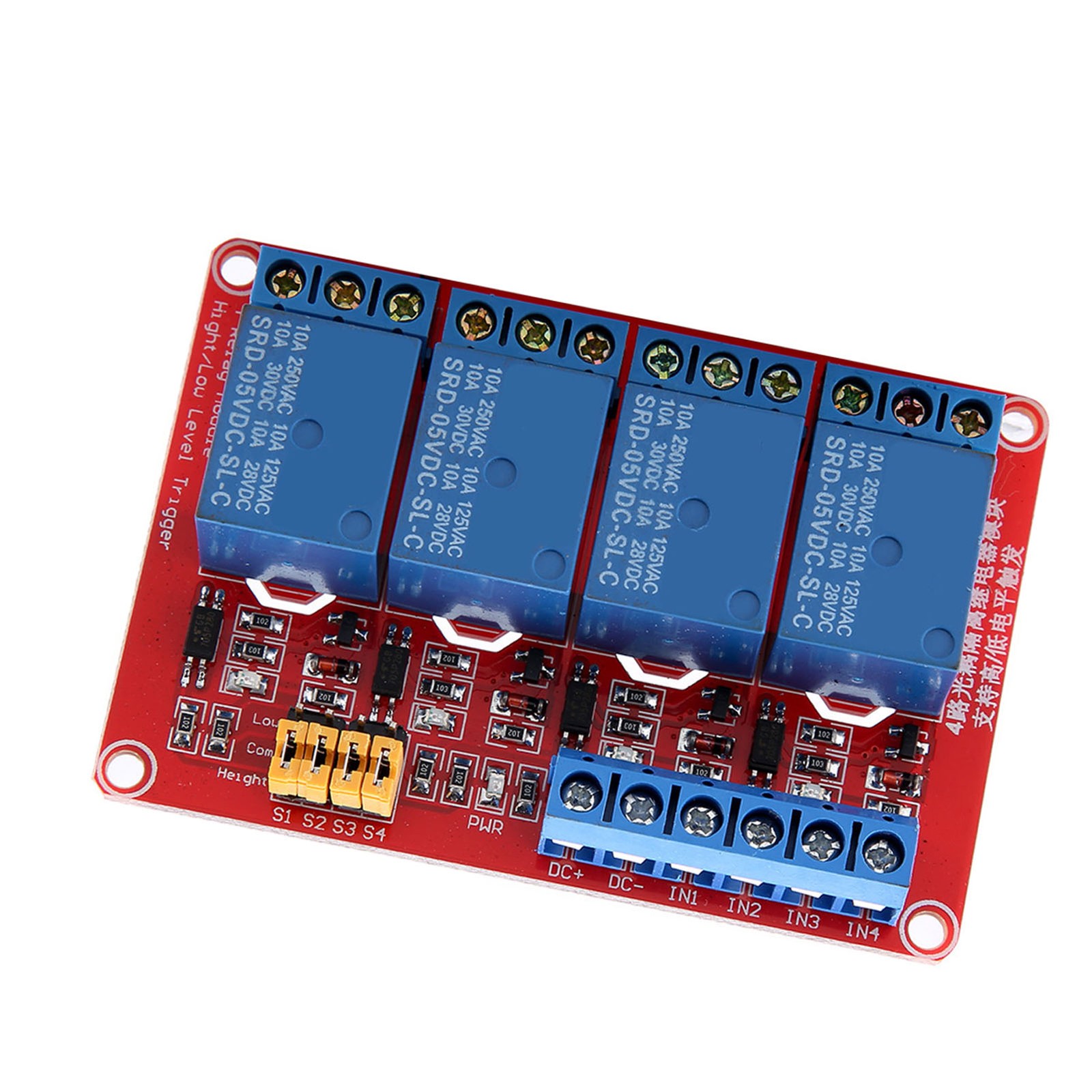 4 Channel Optocoupler Relay Module Board Stable Performance For Projects