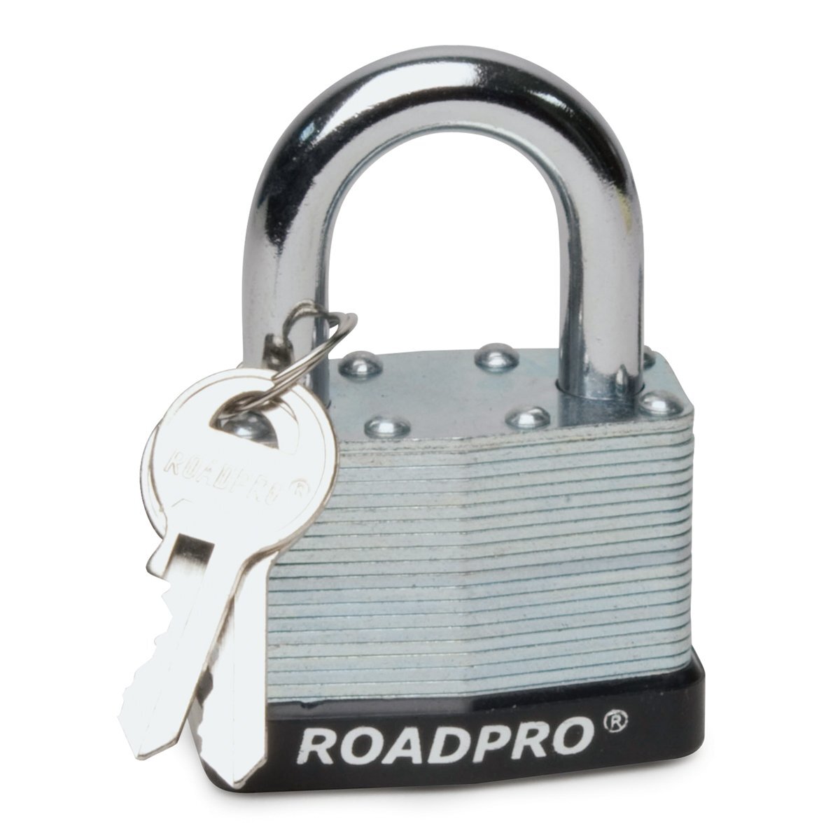 Roadpro RPLS-50 50mm Laminated Steel Padlock w/ Bumper Guard and 1.25" Shackle