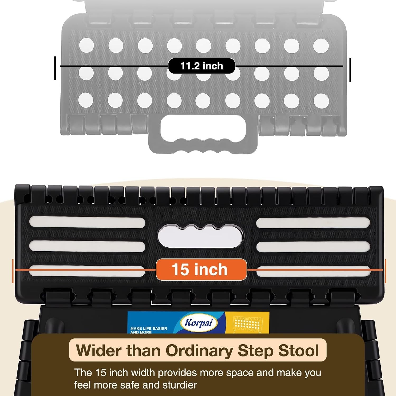 Portable 9-Inch Step Stool - Lightweight, Foldable, Ideal for Kitchen & Bathroom