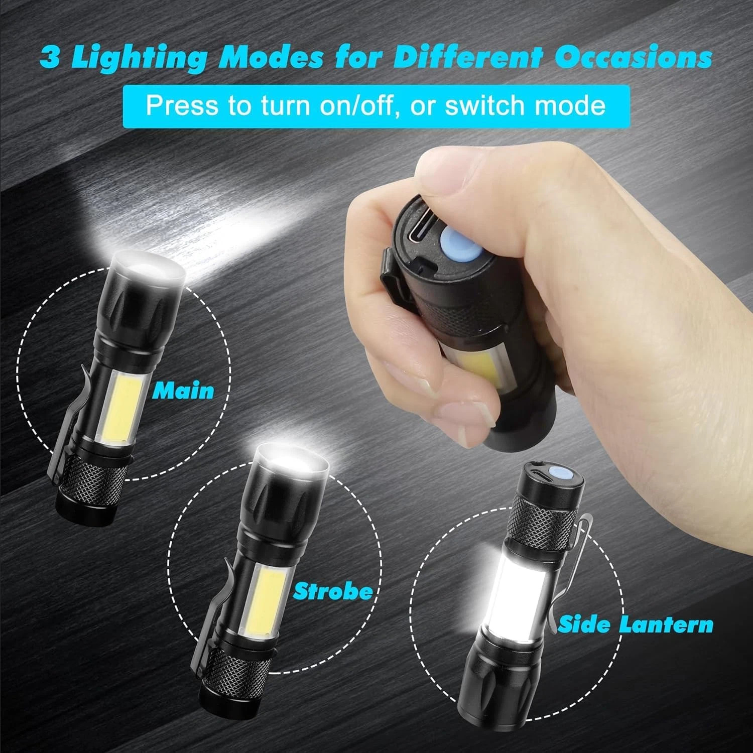 Tactical Flashlight Most Powerful 99000000LM LED Military Torch USB Rechargeable