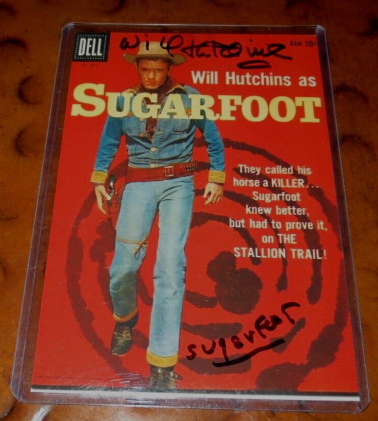 Will Hutchins actor signed autographed photo as  Tom Brewster in Sugarfoot