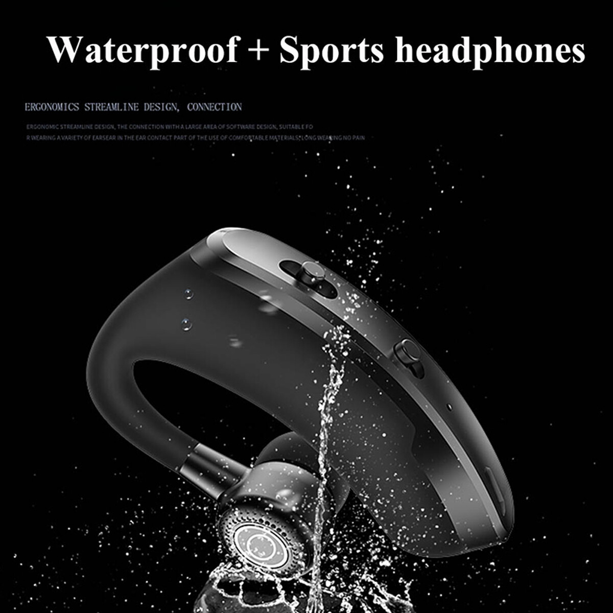 Bluetooth 5.2 Headset Wireless Earbuds Earphones Stereo Headphones Ear Hook Mic