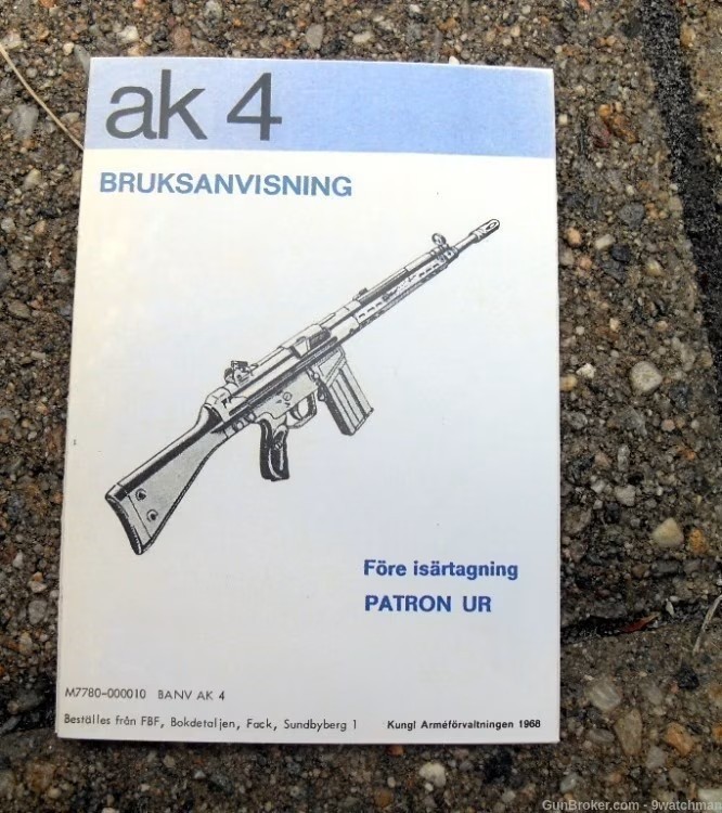 Swedish AK4 Pamphlet Booklet Manual G3