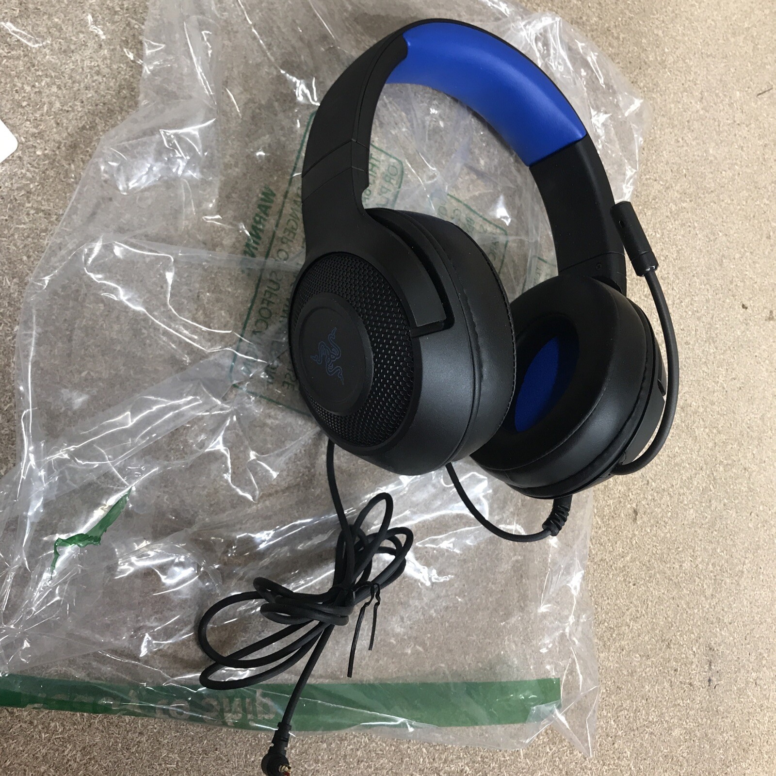 Razer Kraken X Gaming Headset with Bendable Cardioid Microphone, Blue/Black
