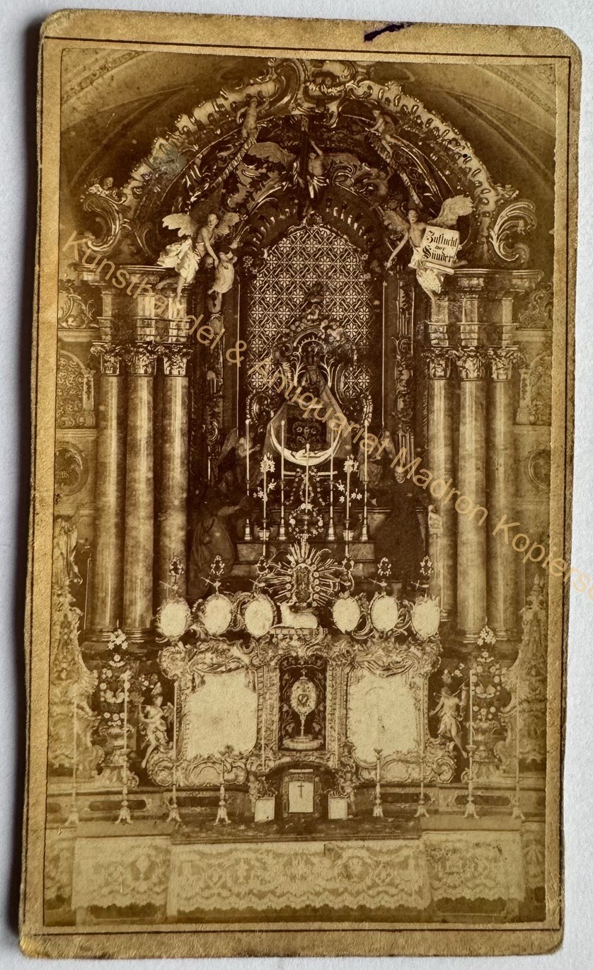 orig. CDV photo photograph around 1870 Angerer Schwaz Tyrol altar church