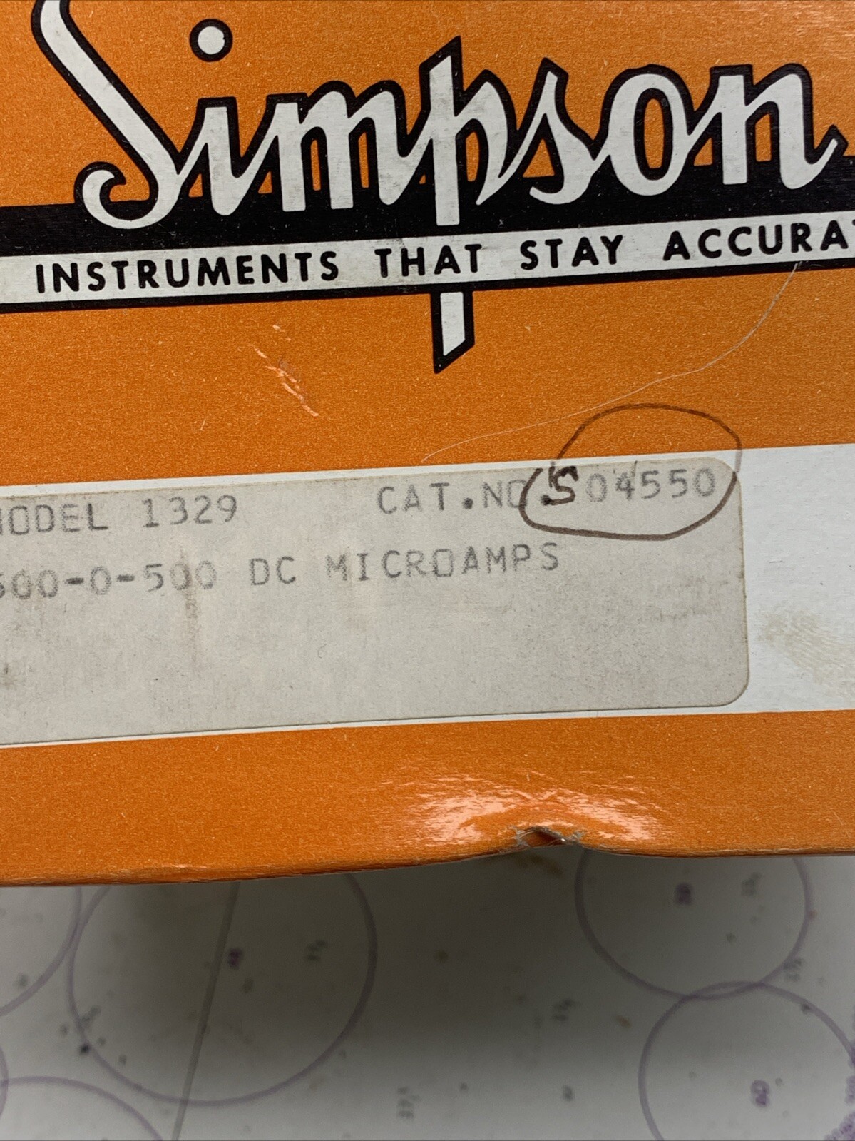 Simpson Model 1329 Panel Meter 0-500 DC Microamps Cat No 504550