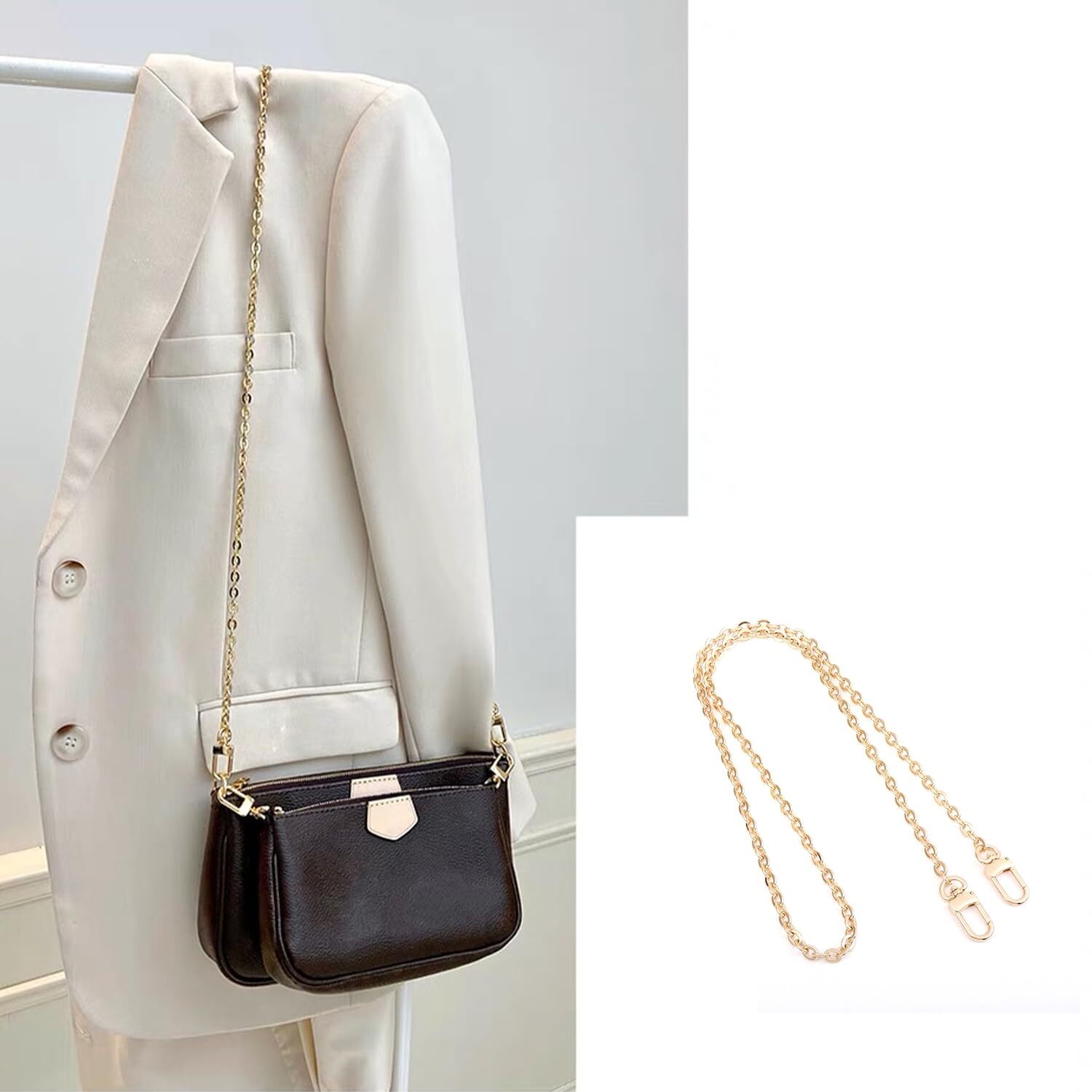 Purse Chain Strap Crossbody Gold Chain Shoulder Bag Replacement Strap（Length4...