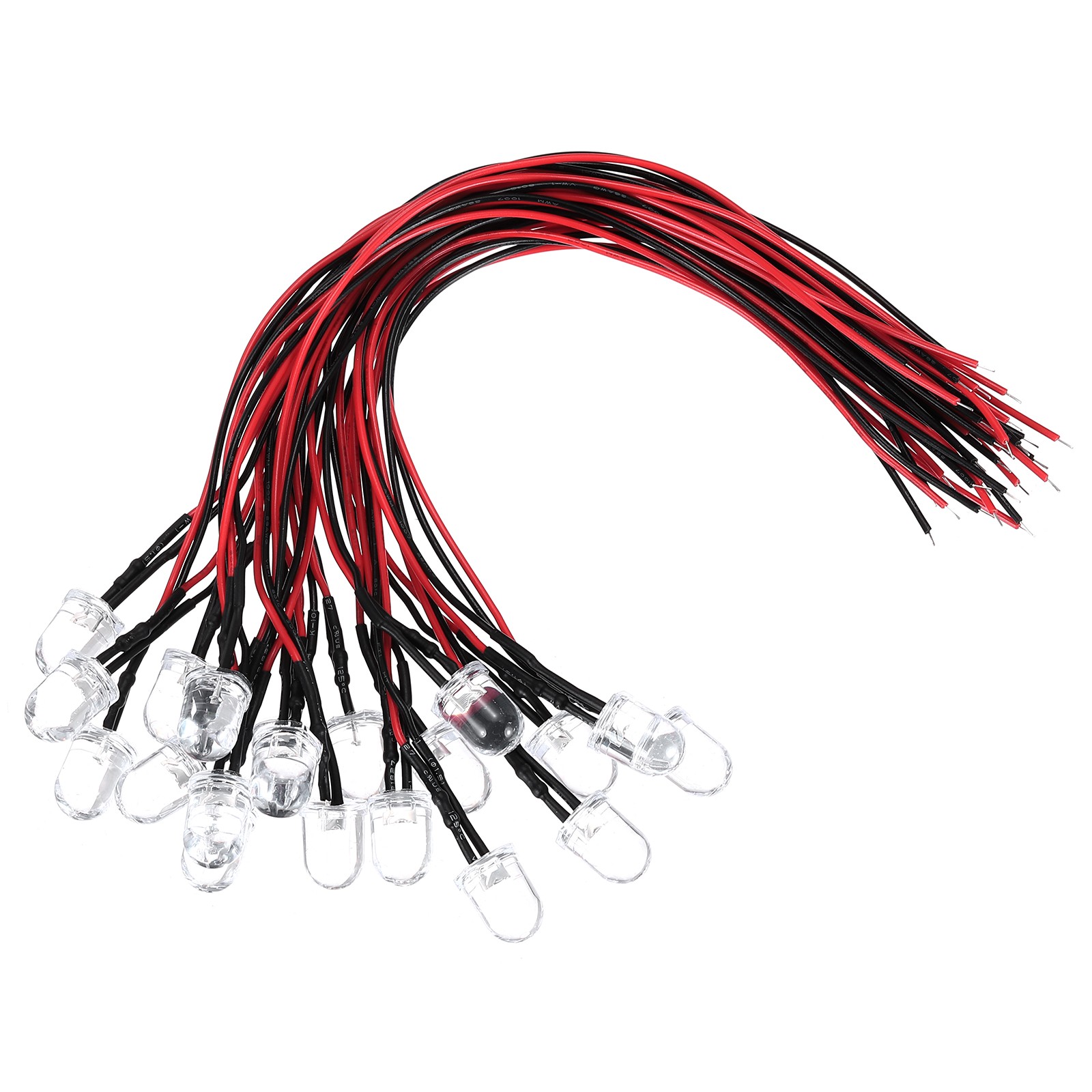 20 Pcs 3V DC 10mm LED Diode Light, Pure White Light